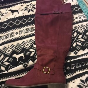 Women's Burgundy Knee-High Boots